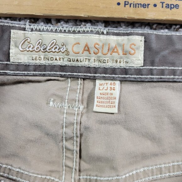 Cabelas Pants Mens 40x33 Tag 40x34 Heavy Canvas Work Outdoor Hiking - Picture 3 of 8